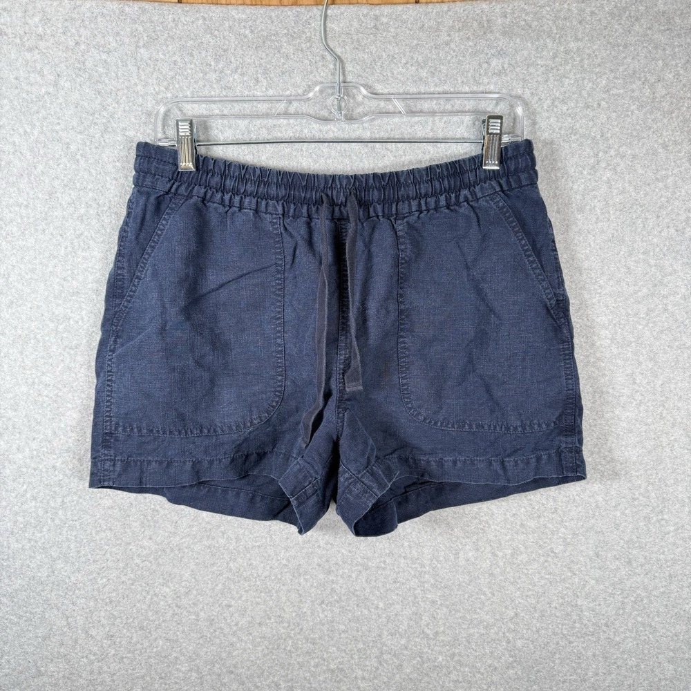 J Crew Shorts Womens S Seaside Drawstring Pull On Shorts Linen Black J2325
